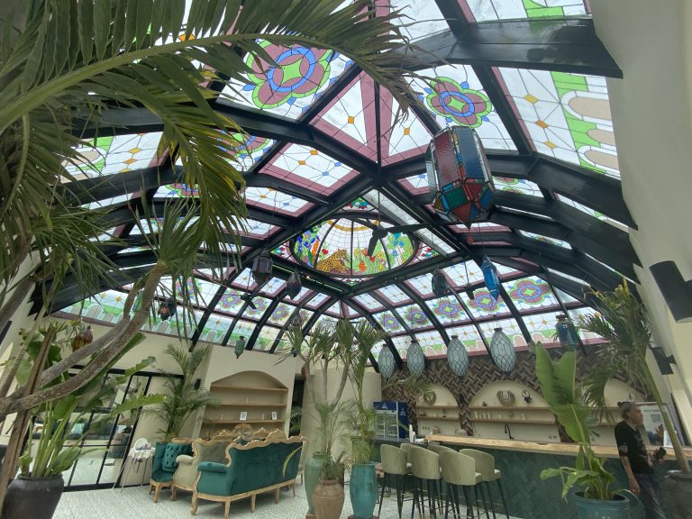 stained glass dome on the lagoon bali uluwatu by eraglass bali