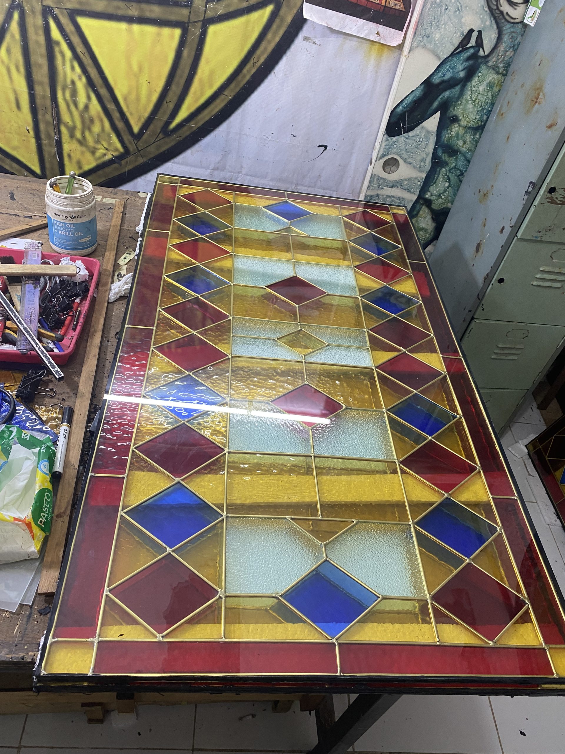 Stained glass panel