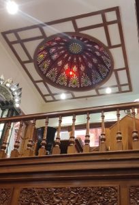 stained glass dome on ganesha restaurant in nusa dua, bali