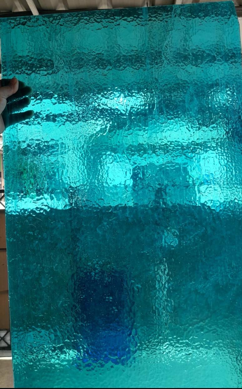 ripple aqua tosca blue glass